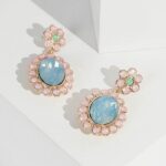 Multi Colour Crystal Framed Drop Earrings