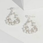 Silver Multi Round Pearl Detail Drop Earrings