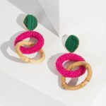 Multi Colour Drop Chain Earrings