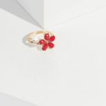 Gold Multi Pack Crystal Flower Ring
