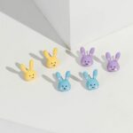 Multi Colour Multi Pack Bunny Face Stud Earrings