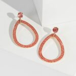 Pink Teardrop Chain Drop Earrings