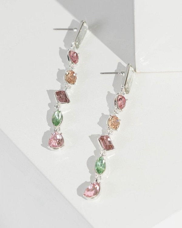 imgi_2_f1dbd38f5e0e93122c51c6b8dbfb15e7.jpg Silver Mulit Shape Crystal Fine Drop Earrings - Image 1